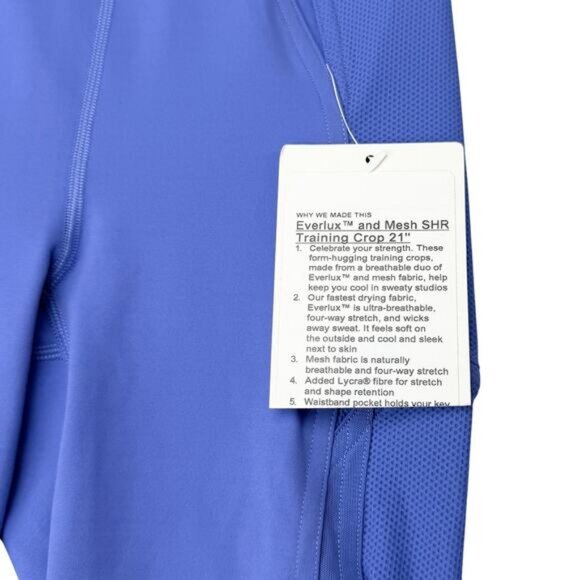 NWT LULULEMON Everlux Mesh Super-High-Rise Training Crop 21" Sz 2 Wild Indigo - Picture 9 of 11